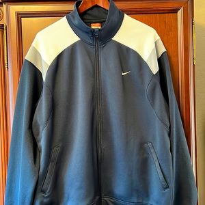 Like New Nike Blue, White & Gray Classic Sportswear Fleece Zip Up Jacket!